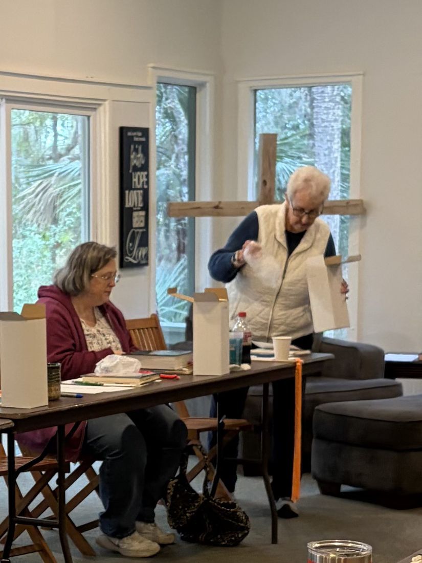 Bible study at the retreat