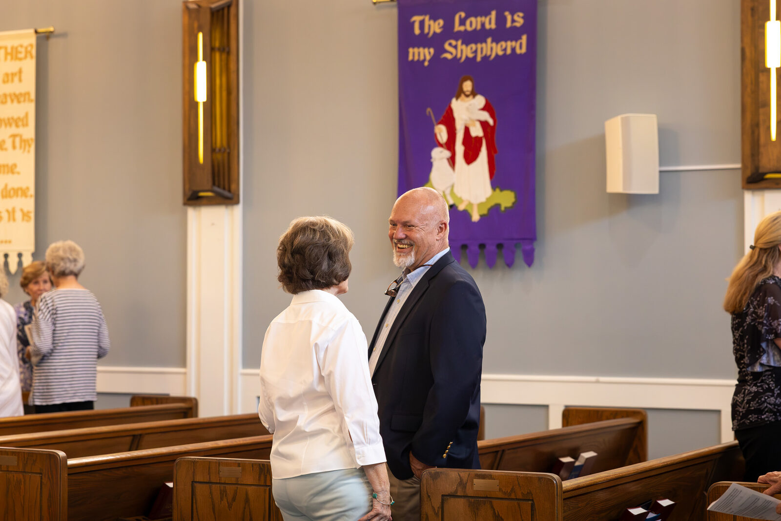 Catching up after the service