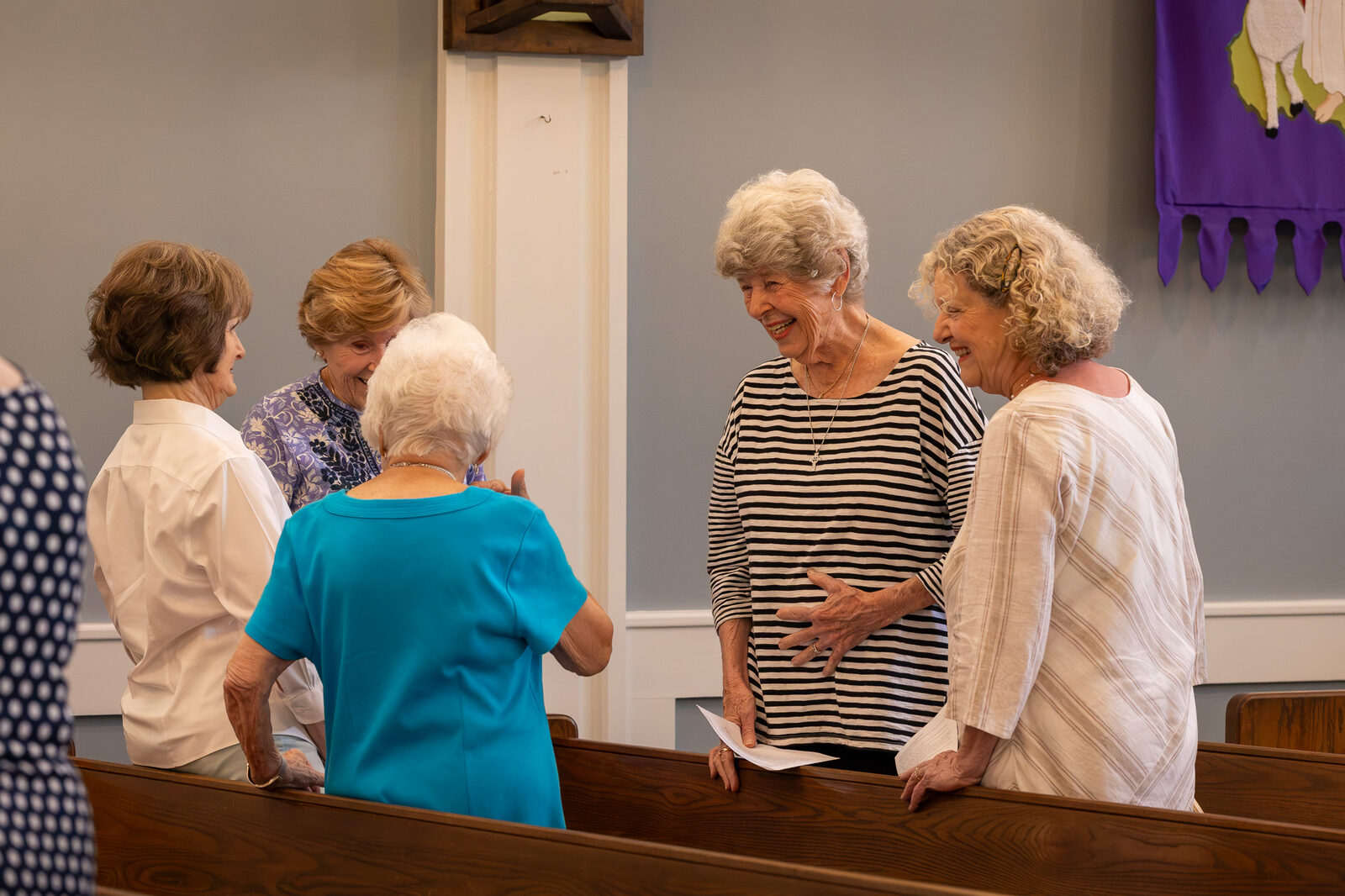 Friends together after worship