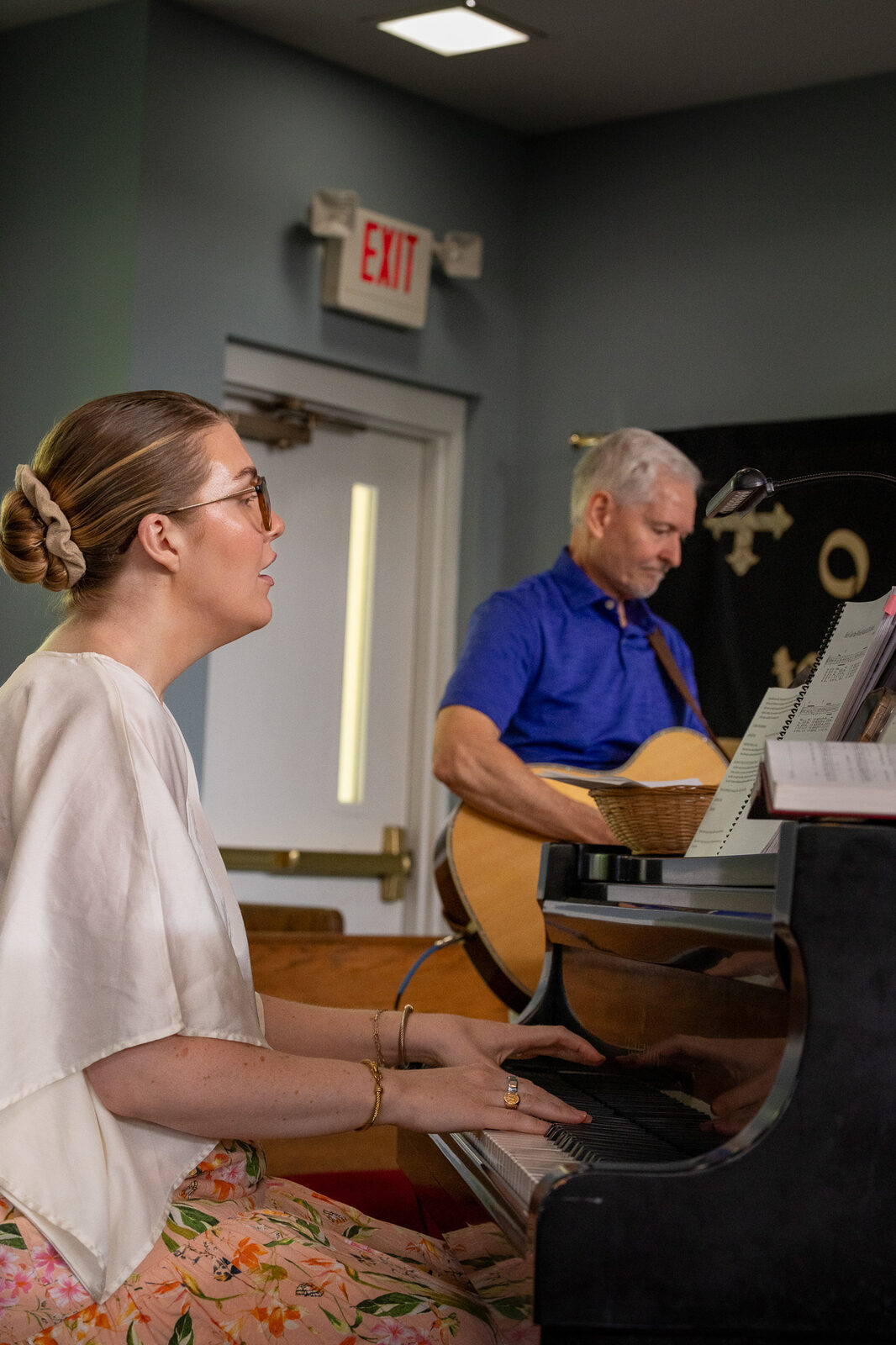 Piano and guitar in worship