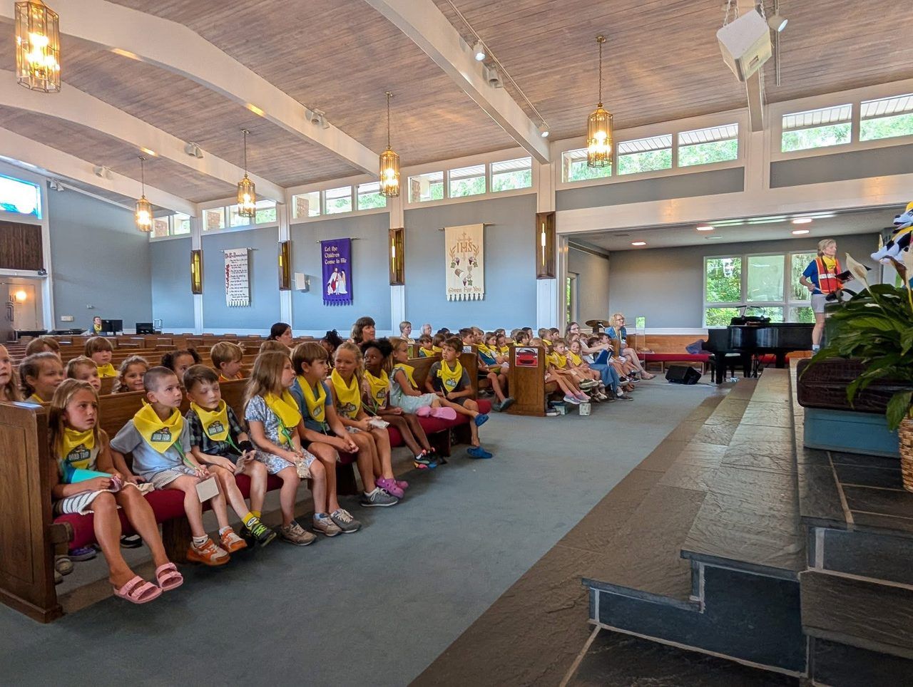 Vacation Bible School in the sanctuary