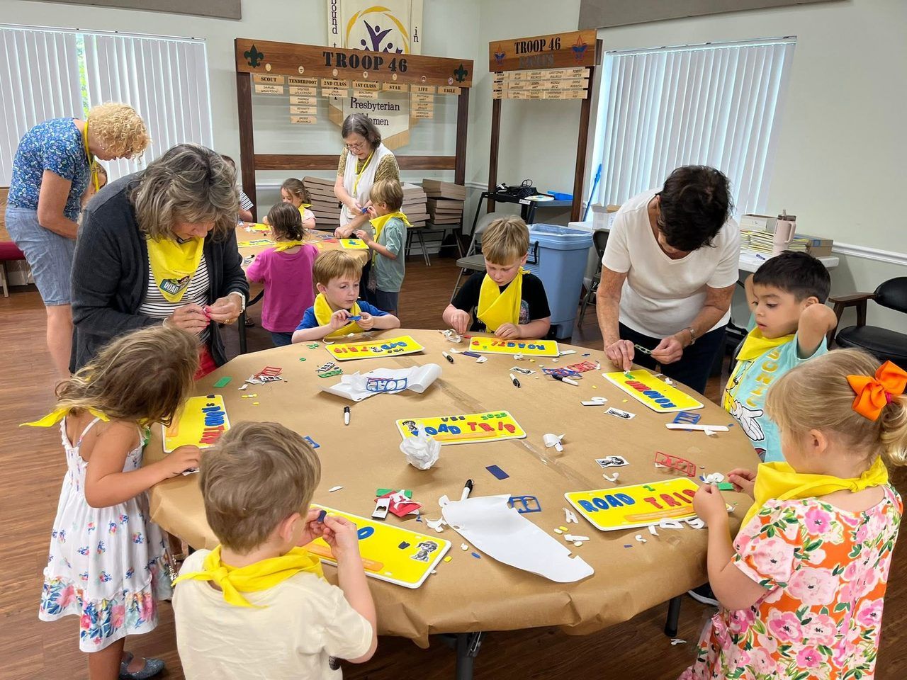 Making crafts at Vacation Bible School