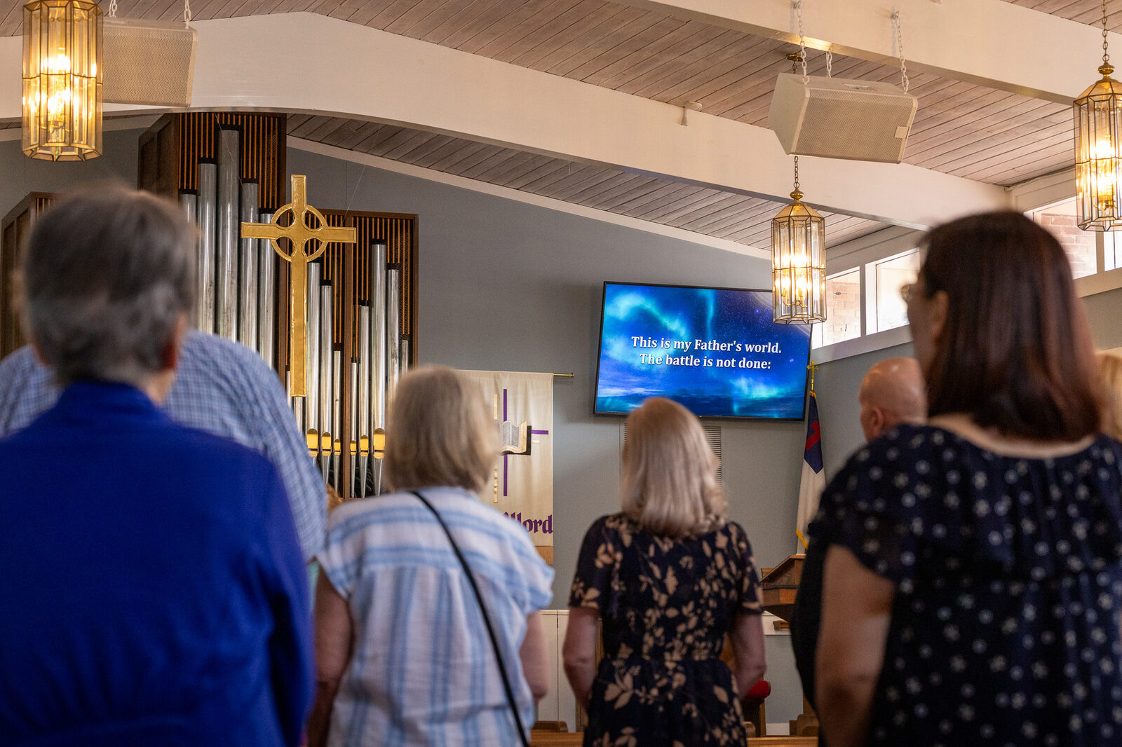 Standing together in worship